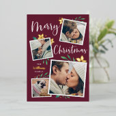 明るい枝 |写真数々のコラージュのクリスマス 箔シーズンカード (立ち正面)