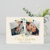 明るい枝 | 2枚の写真 箔シーズンカード (立ち正面)