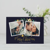 明るい枝 | 2枚の写真 箔シーズンカード (立ち正面)