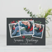 明るい枝 | 3枚のフォトホリデーカード シーズンカード (スタンド正面)