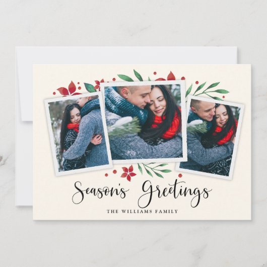 明るい枝 | 3枚のフォトホリデーカード シーズンカード (正面)