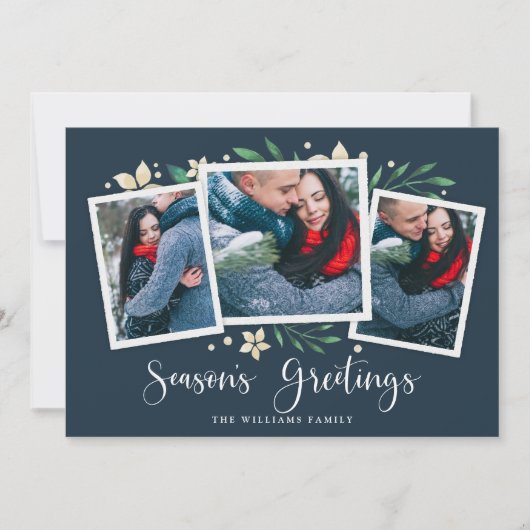 明るい枝 | 3枚のフォトホリデーカード シーズンカード (正面)