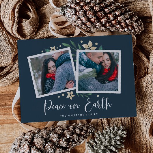 明るい枝 | Two Photo Holiday Card シーズンカード