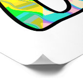 明るい柱状のレインボカラーで踊る ポスター (角)