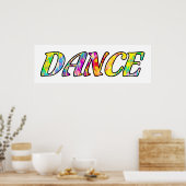 明るい柱状のレインボカラーで踊る ポスター (キッチン)