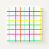 明るい格子模様のノート ノートブック (裏面)