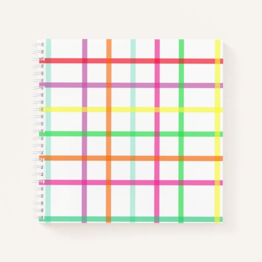 明るい格子模様のノート ノートブック (正面)
