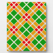 明るい格子模様アルギル緑の黄色のパターンアクセサリー フォトプラーク (正面)