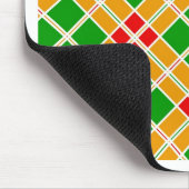 明るい格子模様アルギル緑の黄色のパターンアクセサリー マウスパッド (コーナー)