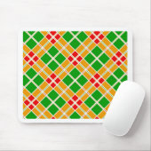 明るい格子模様アルギル緑の黄色のパターンアクセサリー マウスパッド (マウス)