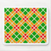明るい格子模様アルギル緑の黄色のパターンアクセサリー マウスパッド (正面)