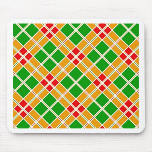 明るい格子模様アルギル緑の黄色のパターンアクセサリー マウスパッド (正面)