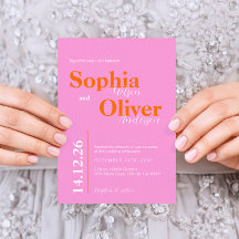 明るい桃とピンクのミニマ結婚リスト