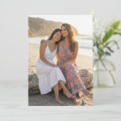 明るい桃の花の写真 招待状 (スタンド正面)