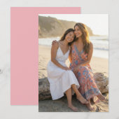 明るい桃の花の写真 招待状 (正面/裏面)