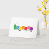 明るい毛虫 カード (黄色い花)