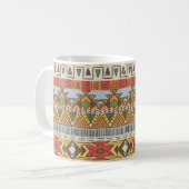 明るい民族のシームレスなパターン、カラフル。 コーヒーマグカップ (正面左)