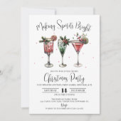明るい気分でクリスマスコックテイルパーティー 招待状 (正面)