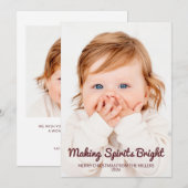 明るい気分に かわいい2枚の写真のクリスマスカード シーズンカード (正面/裏面)