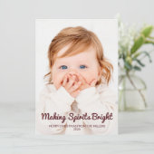 明るい気分に かわいい2枚の写真のクリスマスカード シーズンカード (スタンド正面)