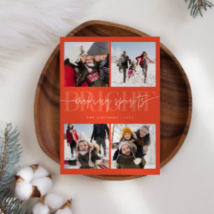 明るい気分に 赤いクリスマスの複数写真 シーズンカード