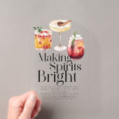 明るい気分に Cocktail クリスマスパーティー アクリル招待状 (インサイチュ (ポータブル))