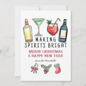 明るい気分に Cocktail Christmas New Year シーズンカード (正面)