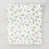 明るい水かわいらし色フローラ結婚の プレイスカード (内部開封)