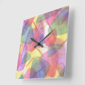 明るい水の色のテクスチャウォールクロック スクエア壁時計 (傾斜)