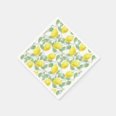 明るい水の色のレモン柑橘系の緑の夏 スタンダードカクテルナプキン (角)