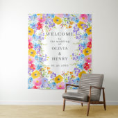 明るい水の色の花を歓迎結婚する タペストリー (インサイチュ)