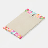 明るい水の色の花クラフトモノグラムイニシャル ポストイット (アングル)