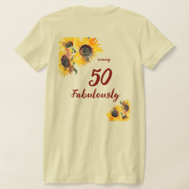 明るい水の色ひまわり素晴らしい50 Tシャツ