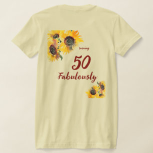 明るい水の色ひまわり素晴らしい50 Tシャツ