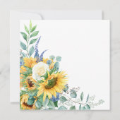 明るい水の色ひまわり赤ちゃんシャワー 招待状 (裏面)