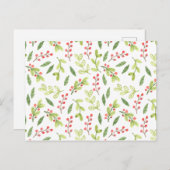 明るい水の色クリスマスのミスタントーパターン ポストカード (正面/裏面)