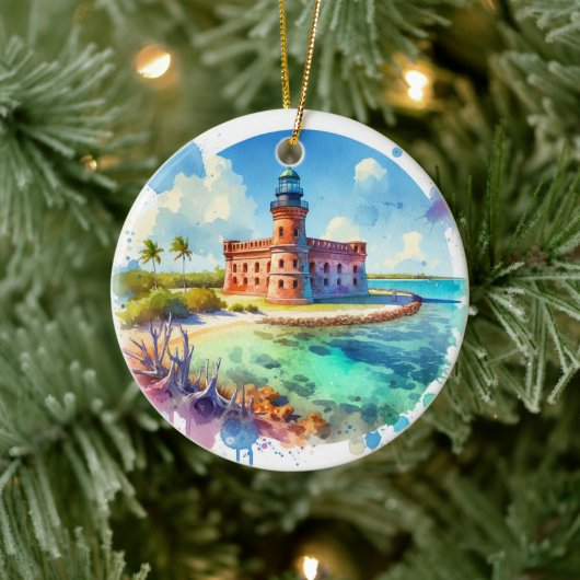 明るい水の色ドライトルトゥガスナショナルパークカメ セラミックオーナメント (ツリー)