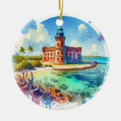 明るい水の色ドライトルトゥガスナショナルパークカメ セラミックオーナメント (正面)