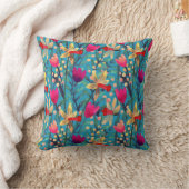 明るい水の色：フローラシームレスデザイン。 クッション (ブランケット)