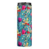 明るい水の色:フローラシームレスデザイン。 タンブラー (裏面)