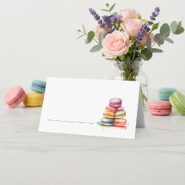 明るい水カラフルなマカロン名座席表 プレイスカード