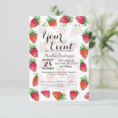 明るい水カラフル彩フルーティイチゴ 招待状 (スタンド正面)