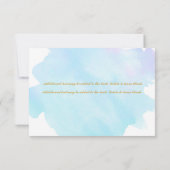 明るい水カラーフローラ花RSVP 結婚's 出欠カード (裏面)