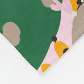 明るい水中イラストレーション模様と美しい フリースブランケット (角)