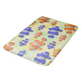 明るい水中海3d青オレンジ色のピエロ魚 バスマット (アングル)