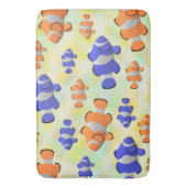 明るい水中海3d青オレンジ色のピエロ魚 バスマット (正面縦)