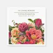 明るい水彩フローラ葬儀記念 スタンダードカクテルナプキン (正面)