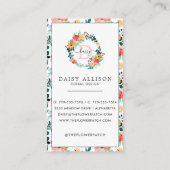 明るい水彩夏の花の名刺 名刺 (裏面)