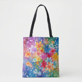 明るい水彩抽象花 トートバッグ (正面)