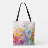 明るい水彩抽象花 トートバッグ (裏面)